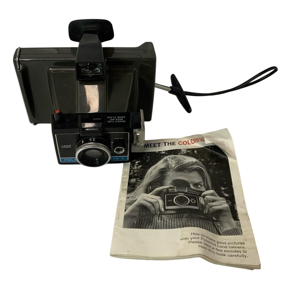 Vintage Polaroid Colorpack II Land Camera Plastic Black Gray Instant Film Camera